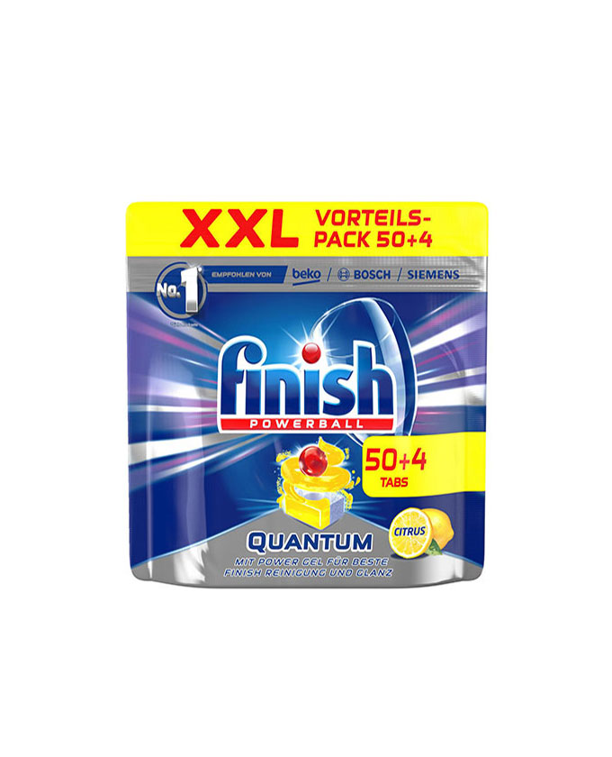قرص ماشین ظرفشویی فینیش (finish) کوانتوم محصول آلمان 54 عددی رایحه لیمو
