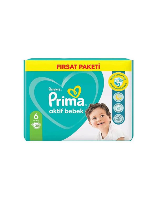 پوشک نوزاد سایز 6 حاوی 40 عددی پریما -prima