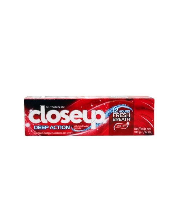 خمیر دندان ژل کلوز آپ - CloseUp قرمز مدل DEEP ACTION RED HOT تیوب 100 گرمی