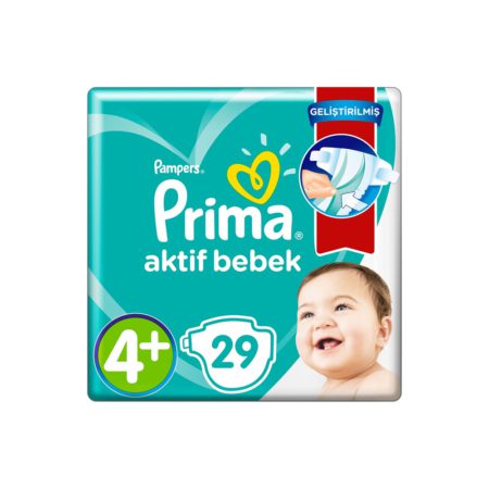 پوشک نوزاد پریما سایز +4 مدل Aktif Bebek بسته 29 عددی Prima
