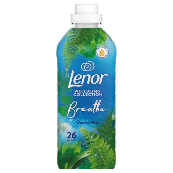 نرم کننده لباس لنور Lenor مدل Breathe Ocean Mist حجم 858 میلی لیتر