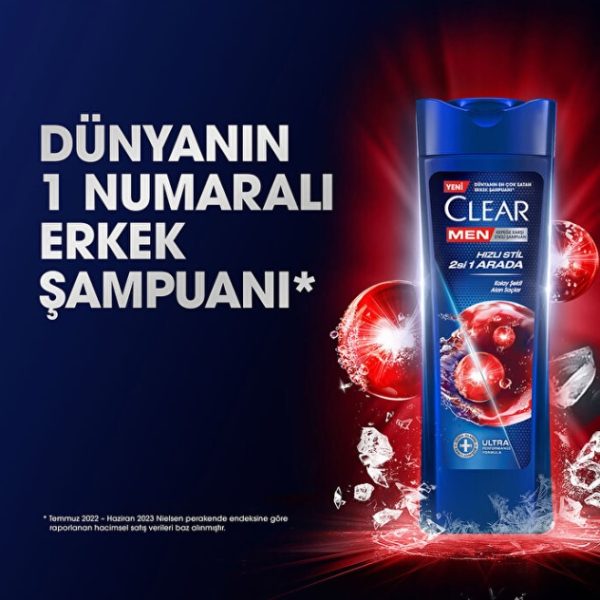 شامپو ضد شوره مردانه کلیر CLEAR مدل Hizli Stil 2si1 Arada حجم 350 میلی لیتر - تصویر 2
