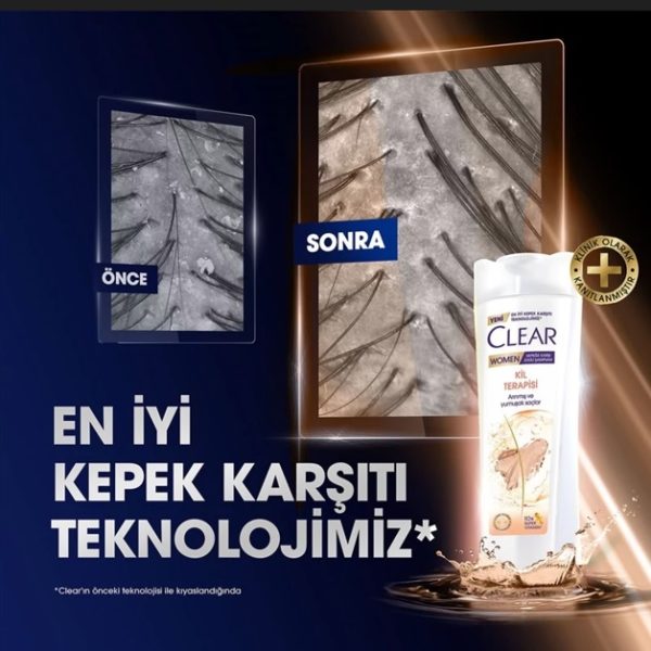 شامپو ضد شوره بانوان کلیر CLEAR مدل Kil Terapici حجم 350 میلی لیتر - تصویر 2