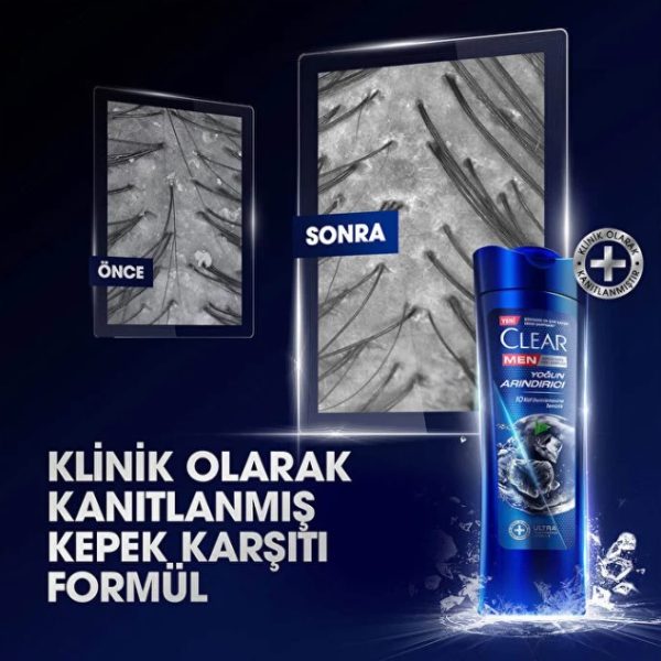 شامپو ضد شوره مردانه کلیر CLEAR مدل Yogun Arindirici حجم 350 میلی لیتر - تصویر 2