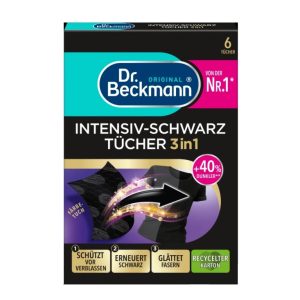 دستمال شست‌وشوی دکتر بکمن Dr. Beckmann مدل 3in1 Intensiv-Schwarz Tücher بسته 6 عددی