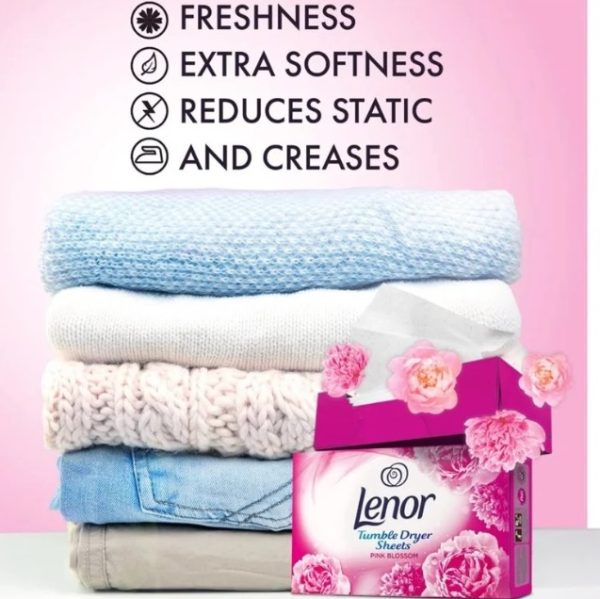 دستمال خوشبو کننده لباس لنور Lenor مدل Pink Blossom بسته 34 عددی - تصویر 2