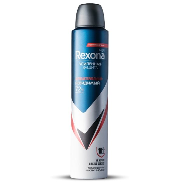 اسپری ضد تعریق مردانه رکسونا Rexona مدل Invisible Antibacterial حجم 200 میلی لیتر