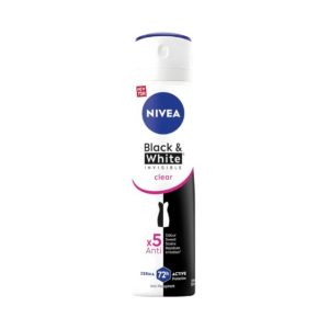 اسپری ضد تعریق نیوا Nivea مدل Black & White Invisible Clear حجم 150 میلی لیتر