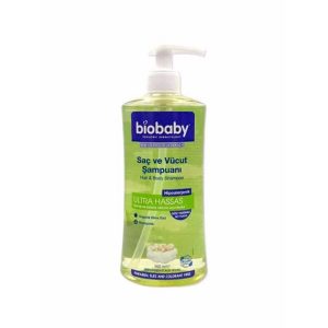 شامپو سر و بدن بدون سولفات کودک بیو بیبی Biobaby مدل Ultra Hassas حجم 500 میلی لیتر