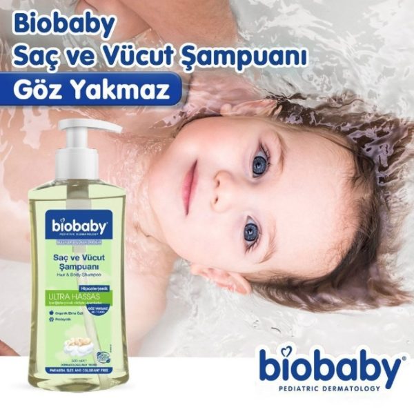 شامپو سر و بدن بدون سولفات کودک بیو بیبی Biobaby مدل Ultra Hassas حجم 500 میلی لیتر - تصویر 2
