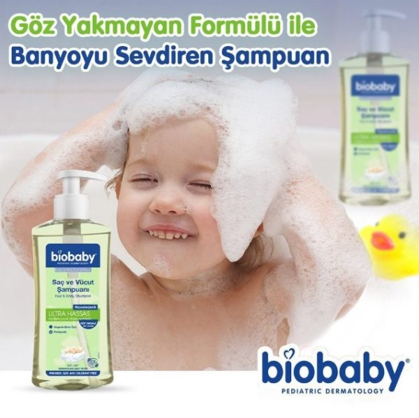 شامپو سر و بدن بدون سولفات کودک بیو بیبی Biobaby مدل Ultra Hassas حجم 500 میلی لیتر - تصویر 6
