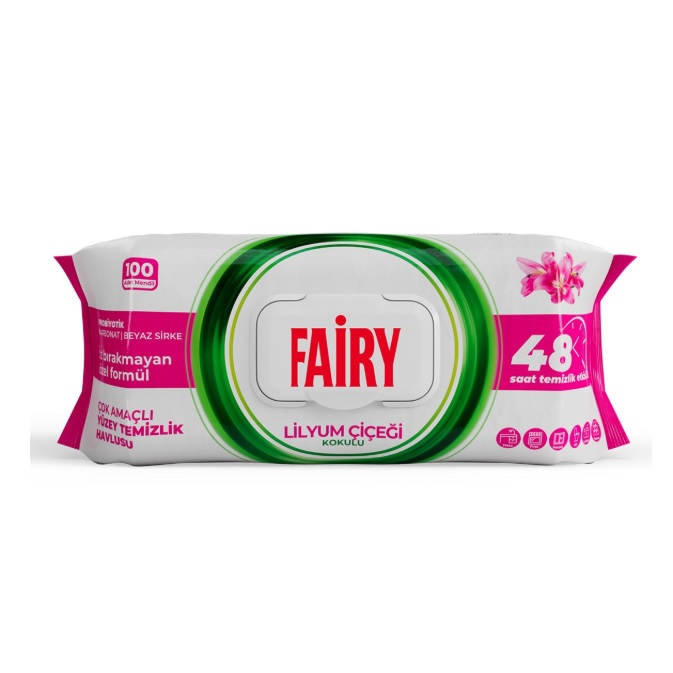 دستمال سطوح چند منظوره فیری Fairy مدل Liliyum Cicegi بسته 100 عددی