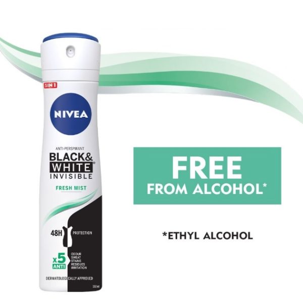 اسپری ضد تعریق نیوا Nivea مدل Invisible Black & White حجم 150 میلی لیتر - تصویر 3