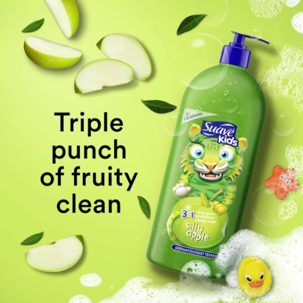 شامپو سواوا کیدز Suave kids مدل 3 در 1 silly apple حجم 532 میلی لیتر - تصویر 3