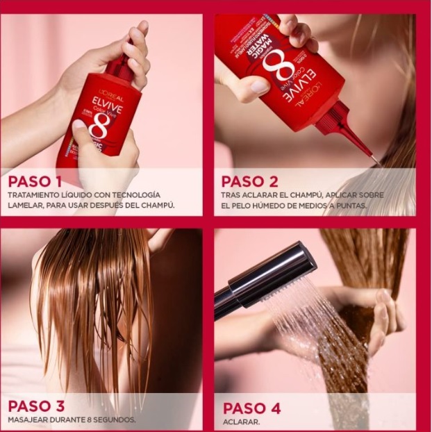 سرم مو ترمیم کننده و نرم کننده 8 ثانیه ای لورال Loreal مدل Magic Water حجم 200 میلی لیتر - تصویر 3