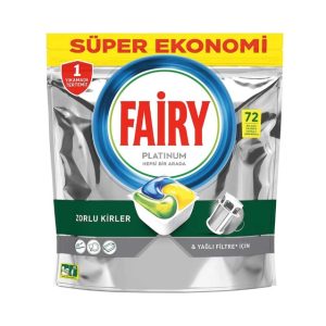 قرص ماشین ظرفشویی فیری Fairy مدل Platinum بسته 72 عددی