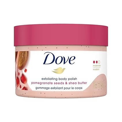 اسکراب لایه بردار بدن داو Dove مدل Pomegranate & Shea Butter وزن 298 گرم