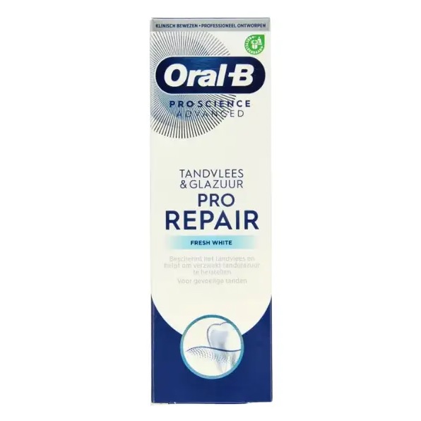 خمیر دندان اورال بی Oral B مدل Repair Fresh White حجم 75 میلی لیتر