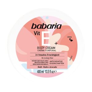 کرم بدن باباریا Babaria حاوی ویتامین E حجم 400 میلی لیتر