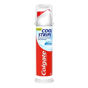 خمیردندان پمپی کلگیت Colgate مدل Cool Stripe حجم 100 میلی‌لیتر