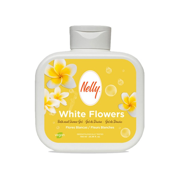 شامپو بدن نلی Nelly مدل White Flowers حجم 750 میلی لیتر
